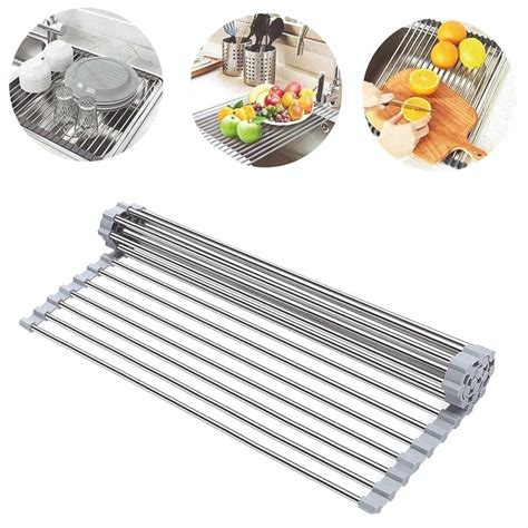 Escorredor Lou As Esteira Multifun Es A O Inox Dobr Vel Shopee Brasil