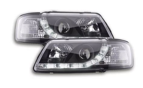 FK Pair LED DRL Headlights Lightbar Halo Audi A3 8L 96 00 Black S3 LHD