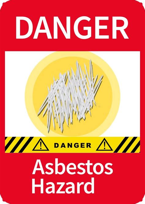 Danger Asbestos Hazard Warning Sign Stock Vector Illustration Of