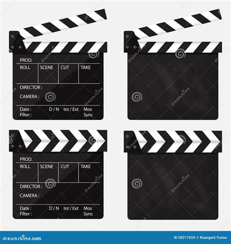 Sistema De Clapperboard De La Película Clapperboard En Blanco De La