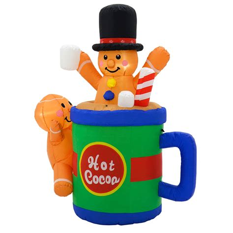 Buy 6ft Inflatable Gingerbread Man In Cup Led Mr Crimbo Mrcrimbo