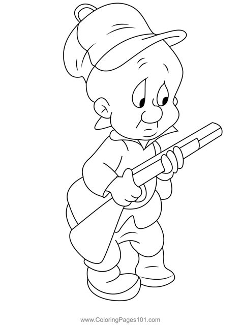 Elmer Fudd Looney Tunes Coloring Page for Kids - Free Looney Tunes Printable Coloring Pages ...