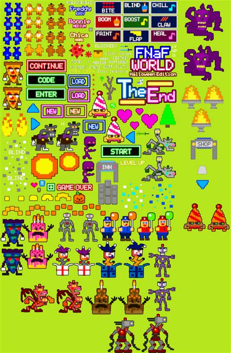 Fnaf World Halloween Edition Sprites by gabriel444 on DeviantArt