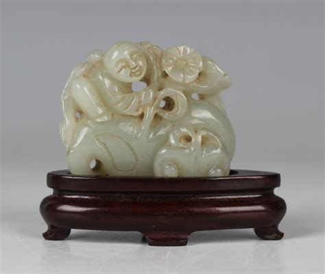 A Chinese Pale Celadon Jade Carving Th Century Carved And Pierced