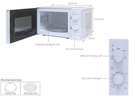 Kích thước lò vi sóng những thương hiệu thông dụng nhất hiện nay