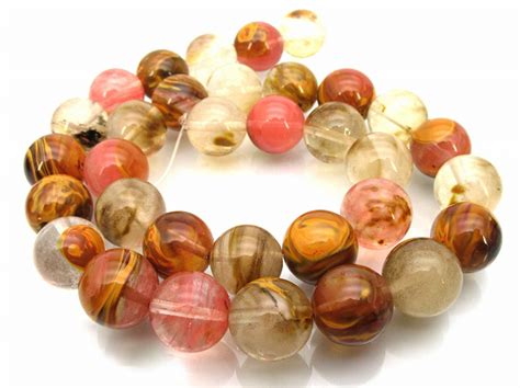 VALUED Fire Cherry Quartz Round Beads 4mm Synthetic Strand