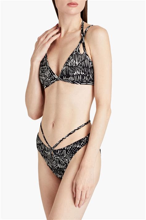 Simkhai Aliana Printed Triangle Bikini Top The Outnet