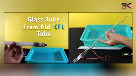 How To Make Clear Glass Tube From Old Cfl Tube Diy Glass Cutting Youtube