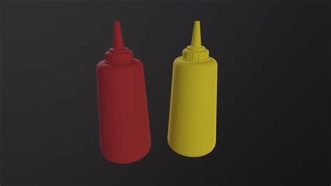 Ketchup And Mustard Bottles 3D Model TurboSquid 2095549