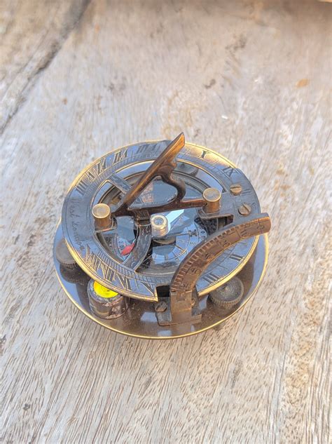 Brass Antique Round Sundial Compass Vintage Antique Sundial Etsy