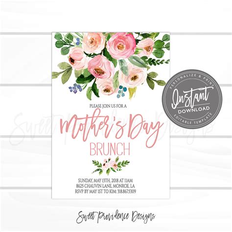 Mother S Day Brunch Invitation Sweet Providence Designs