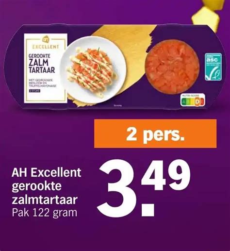 Ah Excellent Gerookte Zalmtartaar Pak 122 Gram Aanbieding Bij Albert Heijn