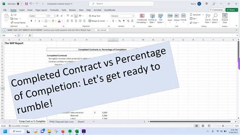 Completed Contracts Vs Percentage Of Completion Youtube