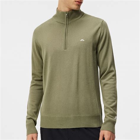 Jlindeberg Golf Jumper Kian Tour Merino Qz Oil Green Ss24