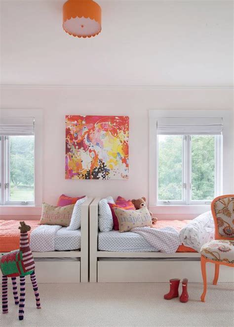 Pink And Orange Kids Bedding Contemporary Girls Room Artistic