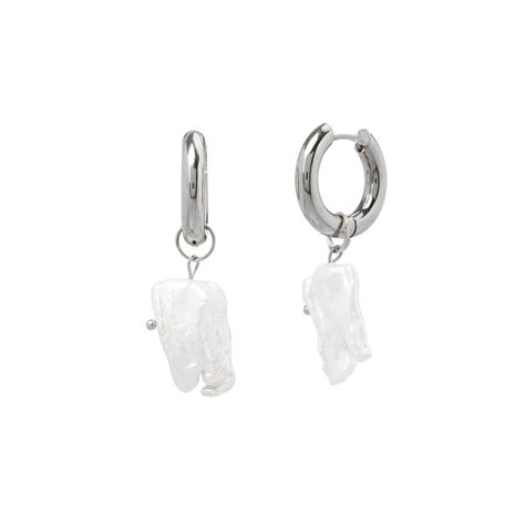 Linda Pearl Earrings Silver Othelia Jewels