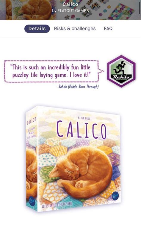 Calico Board Game Kickstarter Arrived Hobbies And Toys Toys And Games On