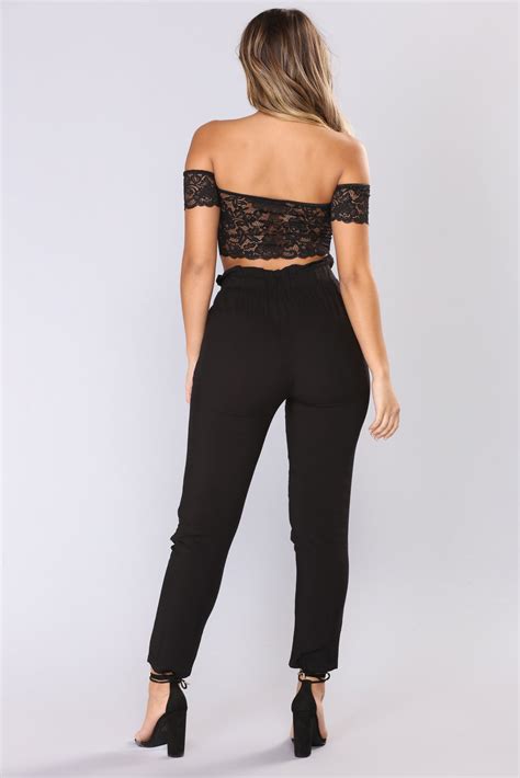 Classic Paper Bag Waist Pants Black