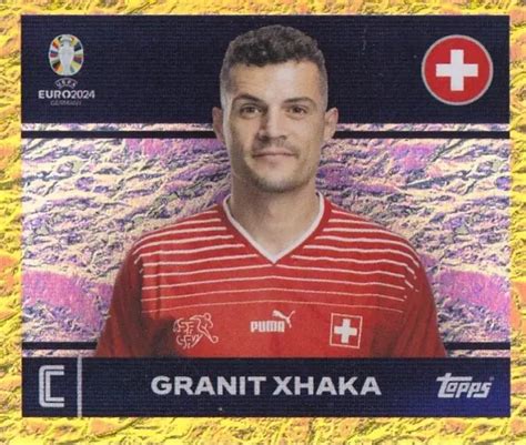 TOPPS UEFA EURO 2024 Sticker Swiss SUI 2 Granite Xhaka Captain Gold