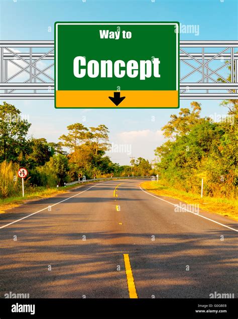 Road Sign concept Country Road and landscape Stock Photo - Alamy