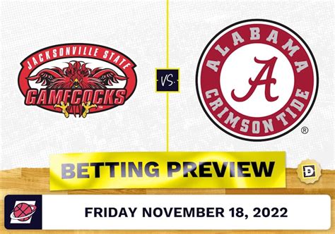 Jacksonville State vs. Alabama CBB Prediction and Odds - Nov 18, 2022