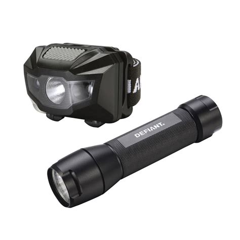 Defiant Lumen Led Flashlight Headlight Combo Pack Hd Q