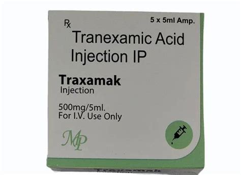 Traxamak 5ml Injection Tranexamic Acid 500mg 5ml Inj At Rs 30 Piece