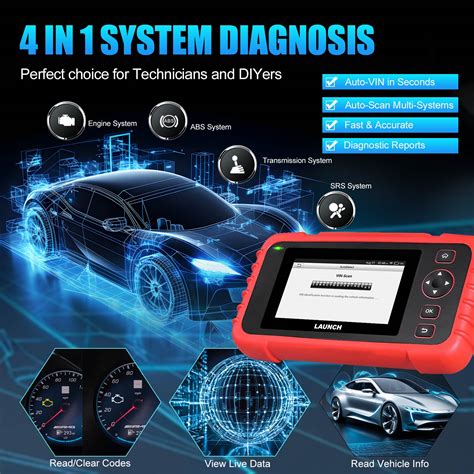 LAUNCH CRP123X 4 System Automotive OBD2 Scanner For Engine Transmission