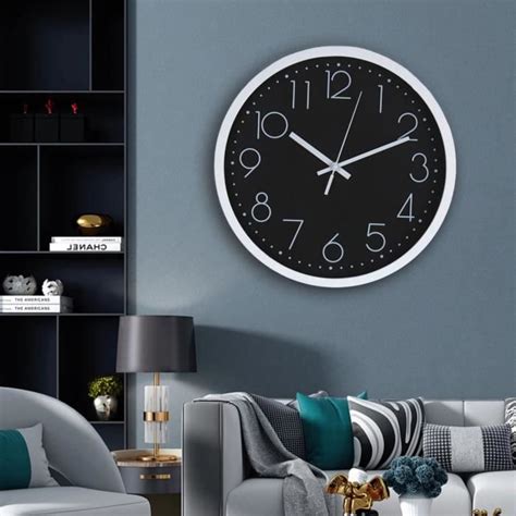 Horloge Murale Piles Silencieuse Sans Tic Tac Design Moderne Quartz