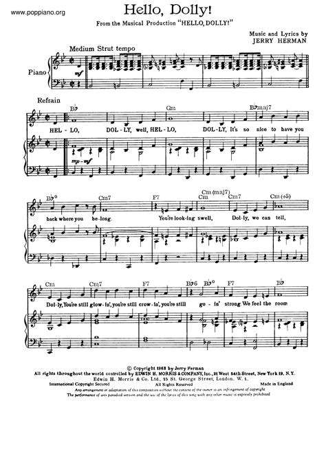 Jazz Hello Dolly Sheet Music Pdf Free Score Download ★