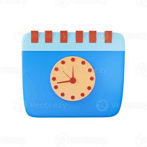 Blue And Orange Calendar Clock Icon In 3d Render 23560600 Png