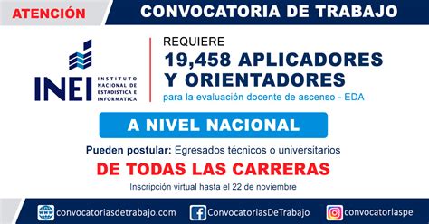 Convocatoria Inei Evaluaci N Docente De Ascenso Aplicadores Y