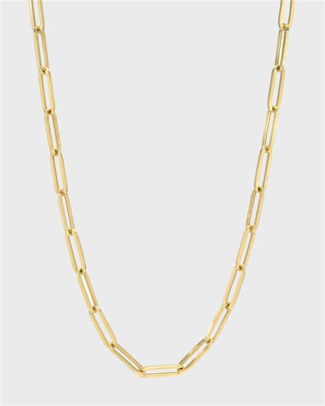 Zoe Lev Jewelry 14k Gold Large Paper Clip Chain With Diamond Ring