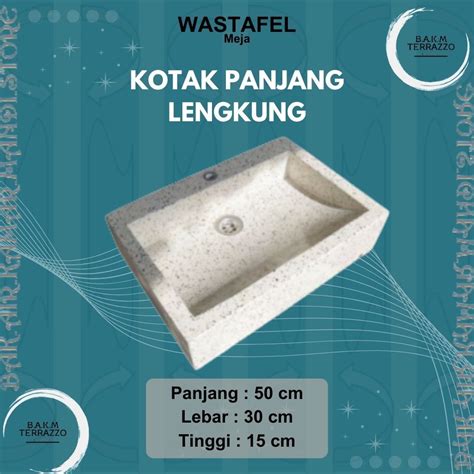 Jual Bakm Terrazzo Wastafel Tipe Meja Kotak Panjang Wastafel Toilet