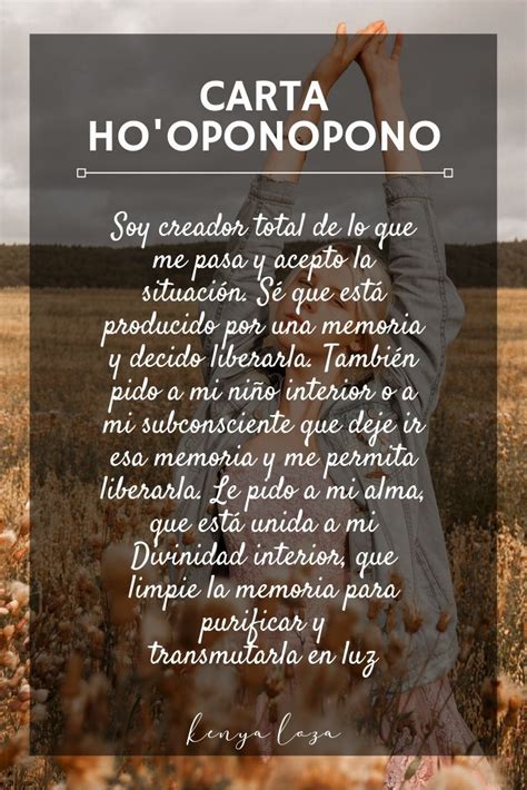 Carta Para Sanar Con Ho Oponopono Oponopono Frases Hoponopono