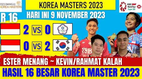 Hasil Besar Korea Master Hari Ini Ester Lolos Ke Perempatfinal