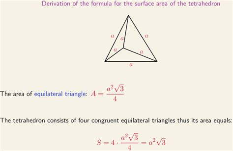 Derivation Of Formula For Surface Area Of Tetrahedron