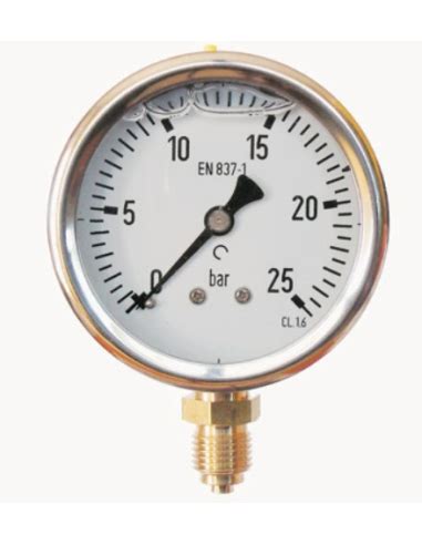 Glycerin Pressure Gauges Mm From To Bar Metal Work