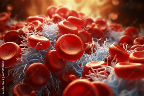 Visualization Of Red Blood Cells And Platelets Stock Illustration