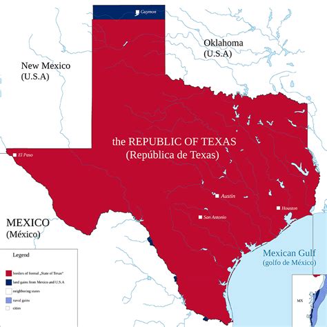 Old Map Of Texas Republic