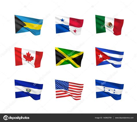 Vector Flags North American Countries Stock Vector By Mikrobiuz