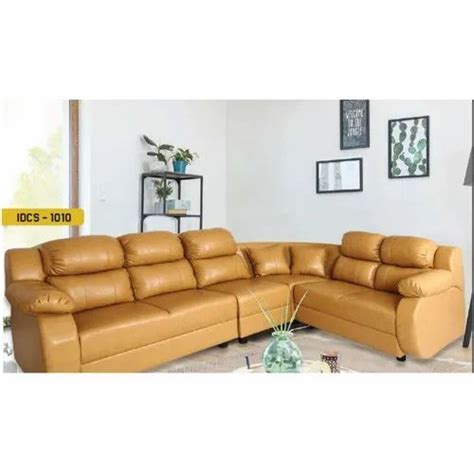 Light Brown 5 Seater Leather Sofa Set For Home At Rs 25763 Set In