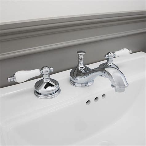 Teapot Widespread Bathroom Sink Faucet Porcelain Lever Handles