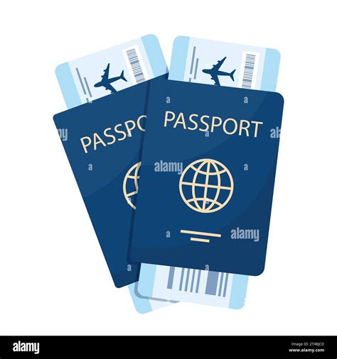 Two Passports With Boarding Passes Airplane Tickets Inside Passports