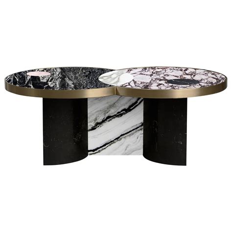 Sun And Moon Marble And Metal Coffee Table Snow By Lara Bohinc For