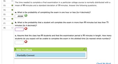 Solved The Time Needed To Complete A Final Examination Chegg