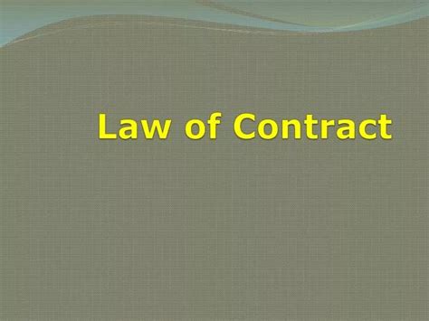 Ppt Law Of Contract Powerpoint Presentation Free Download Id1037074