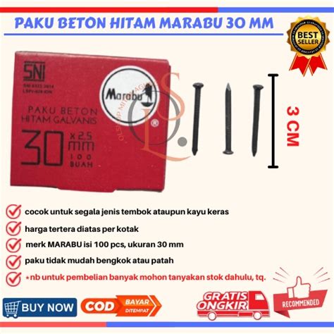 Jual Paku Beton Hitam Marabu Mm Paku Beton Tembok Cm Ktk Paku