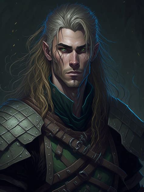 Leonardo Diffusion Half Elf Male Hunter Long Blond By Jaredsyn On