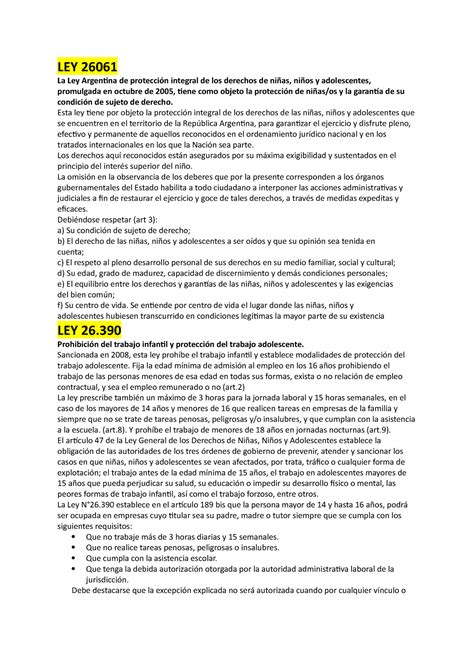 Ley 26061 Resumen Completo Sobre La Ley Que Ampara A Los Niños Ley